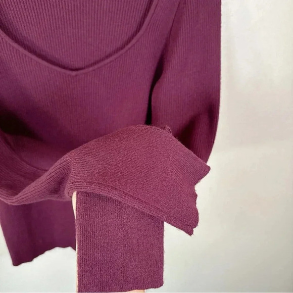 Halogen Womens Size 1X Ribbed Heart Neck Soft Long Sleeve Sweater - Picture 10 of 15